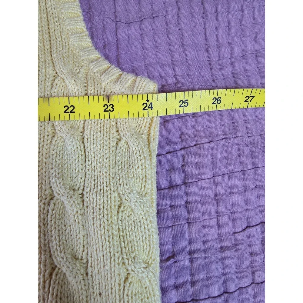 Polo Ralph Lauren 100% Pima Cotton‎ Cable Knit Sweater Vest Yellow XXL